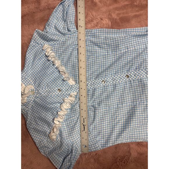 Vintage 60s BAR California Ranchwear Women's Small Western Ruffle Button Down - Picture 5 of 8